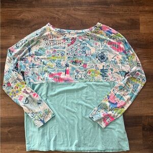Lilly Pulitzer & Lilly Loves Nantucket Long-Sleeve Colorblock Top XL